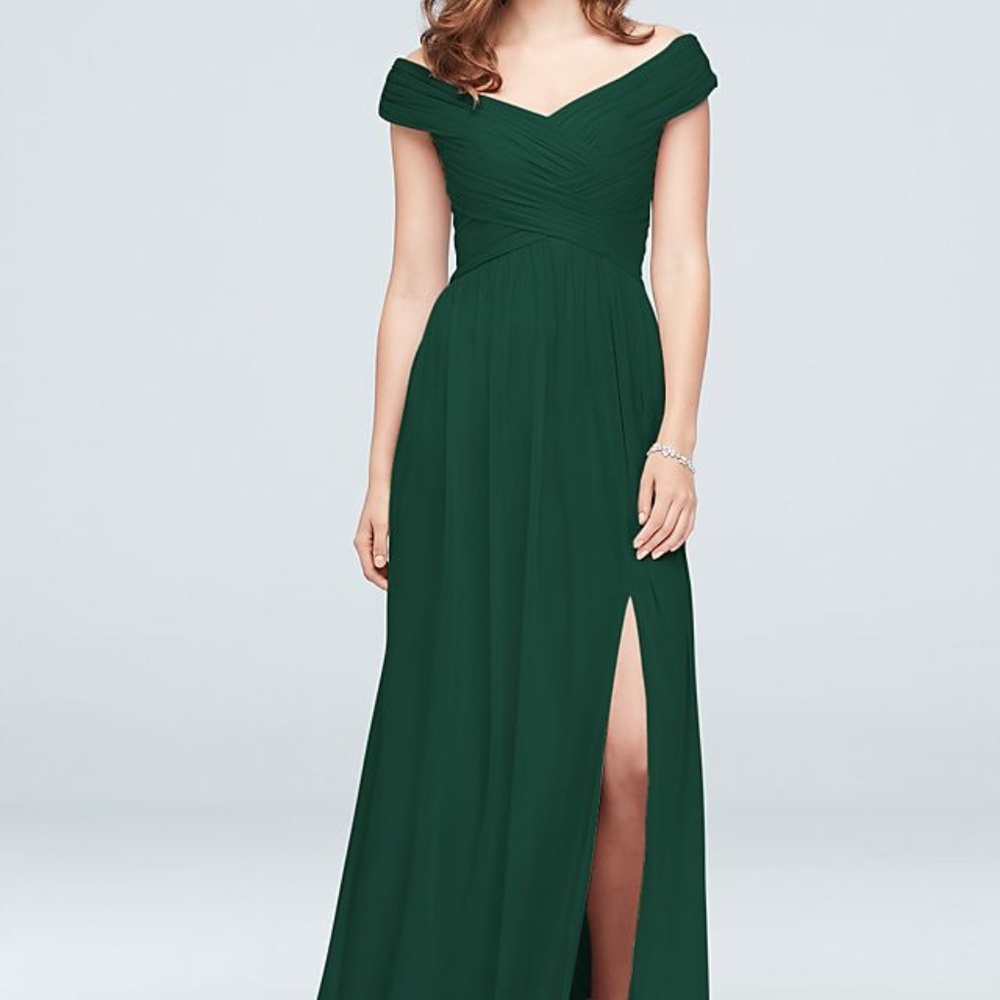 David’s Bridal bridesmaid dress, juniper green, size 12
